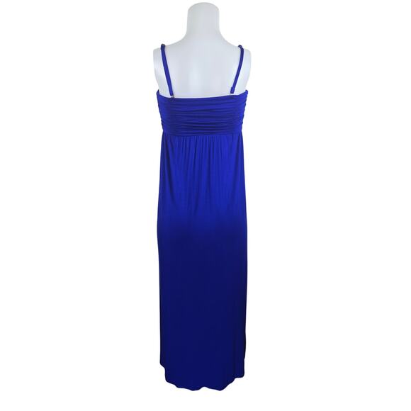 Soma Brilliant Blue Built in Bra Summer Pockets Soft Comfortable Maxi Dress S - Picture 3 of 6